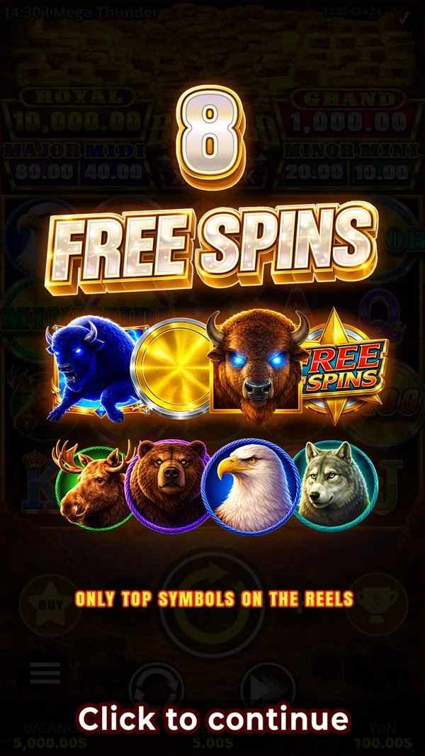 Buffalo Prime X-Unlock mobile — Free-Spins-Runde